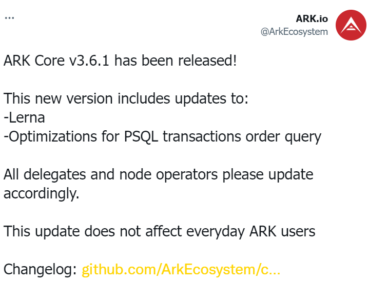 انفجار سعر عملة ARK الرقمية بنسبة تزيد عن 300% 4 إعلان تحديث منصة ARK