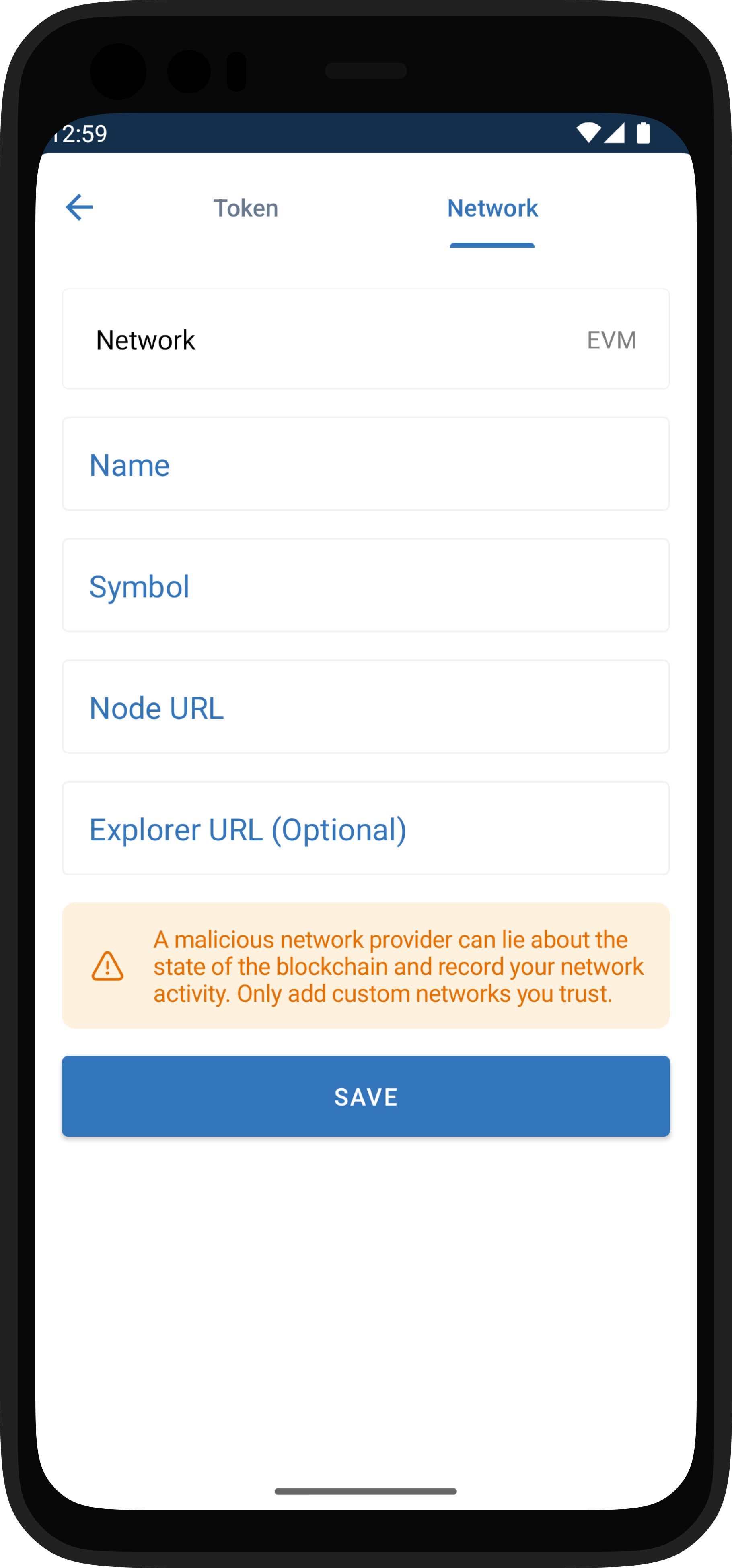 محفظة Trust Wallet تتيح إمكانية إضافة شبكة خاصة 2 إضافة شبكة جديدة في محفظة Trust Wallet