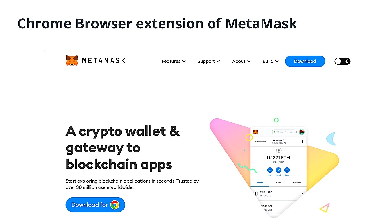 الحصول على ملحق محفظة MetaMask Chrome الخاصة بمتصفح كروم