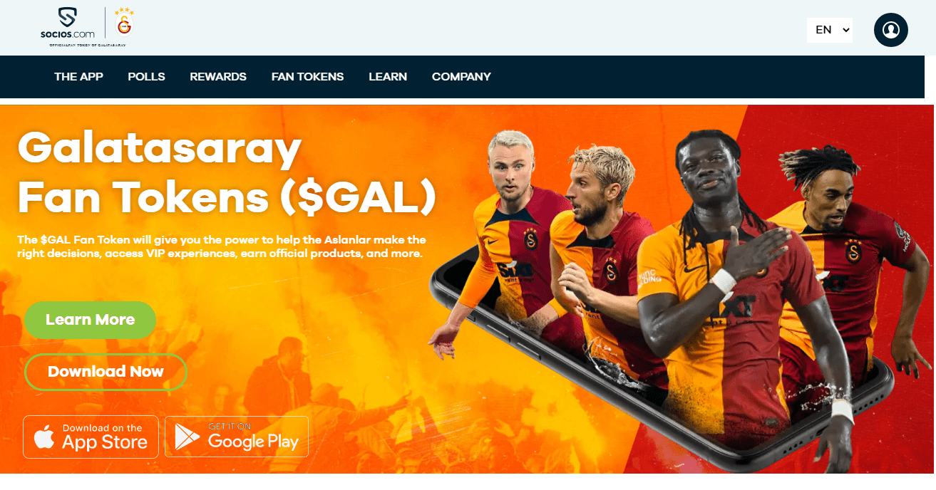 عملة GAL/Galatasaray Fan Token : ما هي وما هو مشروعها بلغة بسيطة؟ 2 صورة واجهة الموقع الرسمي لعملة GAL الرقمية