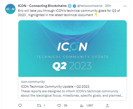 شبكة ICON تعلن عن خطتها للربع الثاني من عام 2023