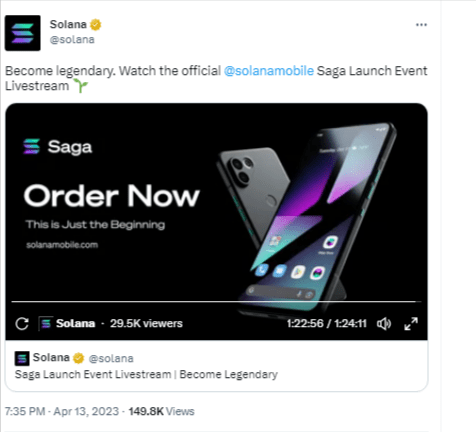 الكشف عن موعد بيع هاتف سولانا "Saga" 2 صورة تغريدة الإعلان عن موعد بيع هاتف سولانا Saga