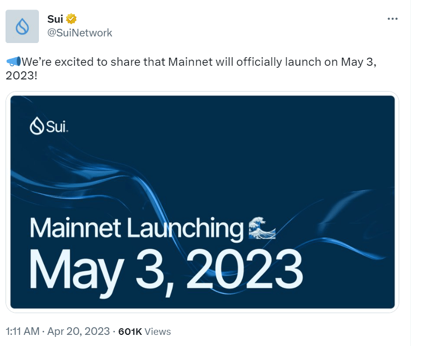إعلان إطلاق الشبكة الرئيسية لبلوكتشين "Sui Network" وتأجيل بيعها 2 image 293