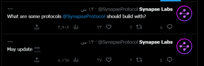 رغم انهيار السوق... سعر عملة SYN الرقمية يحقق أكثر من 15% 4 الحساب الرسمي لشبكة Synapse على منصة تويتر