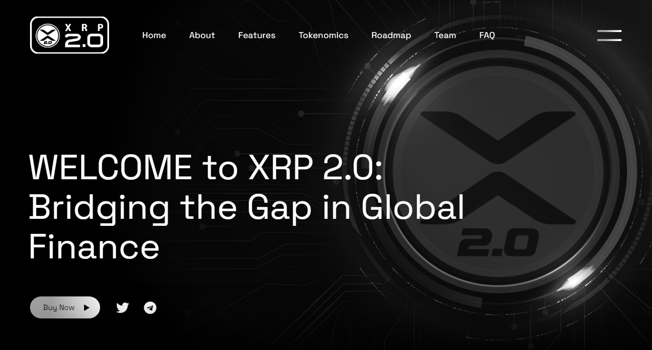 صورة واجهة الموقع الرسمي لمنصة XRP2.0.