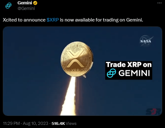 تقرير: عملة XRP تعاني ضعفا في عملية التداول 2 منصة Gemini تعلن إدراج عملة XRP