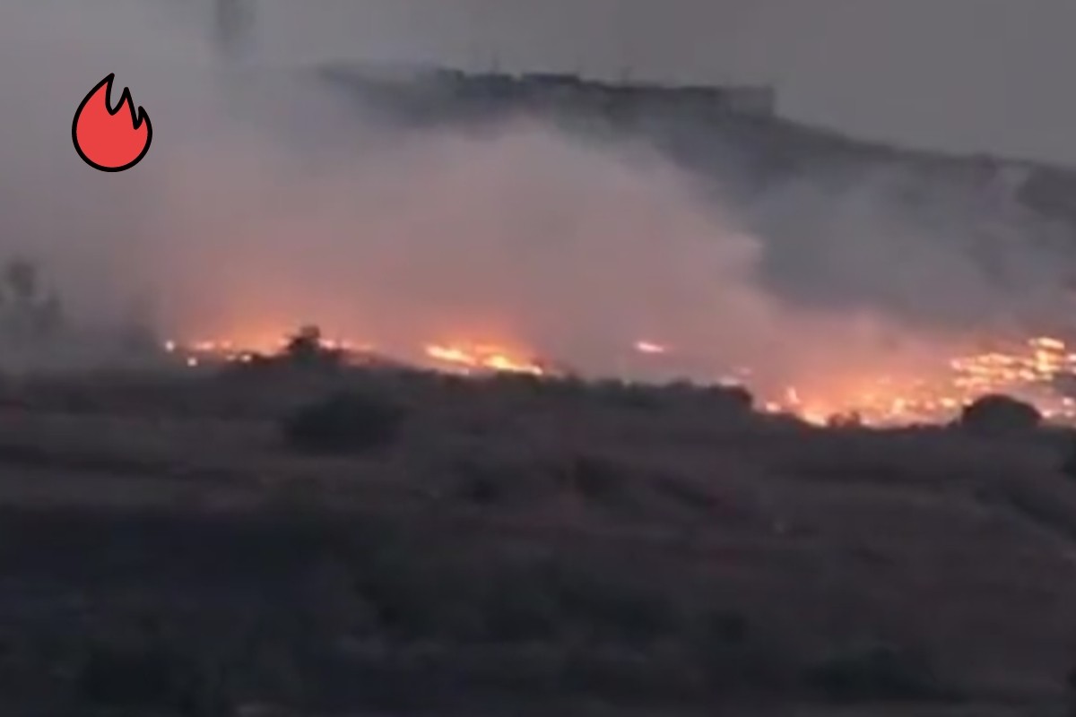 شاهد اشتعال النيران في جنوب لبنان بعد قصف إسرائيلي عنيف