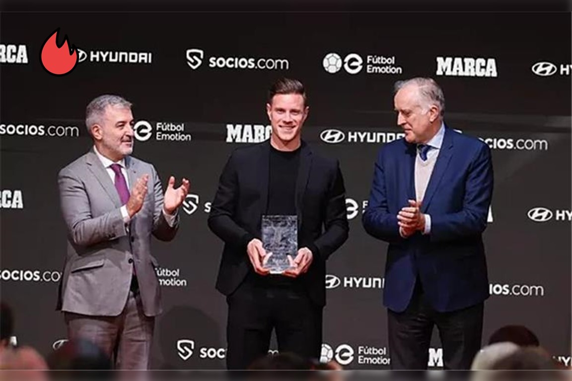 رسميا: تير شتيجن يحرز جائزة أفضل لاعب في الدوري الإسباني