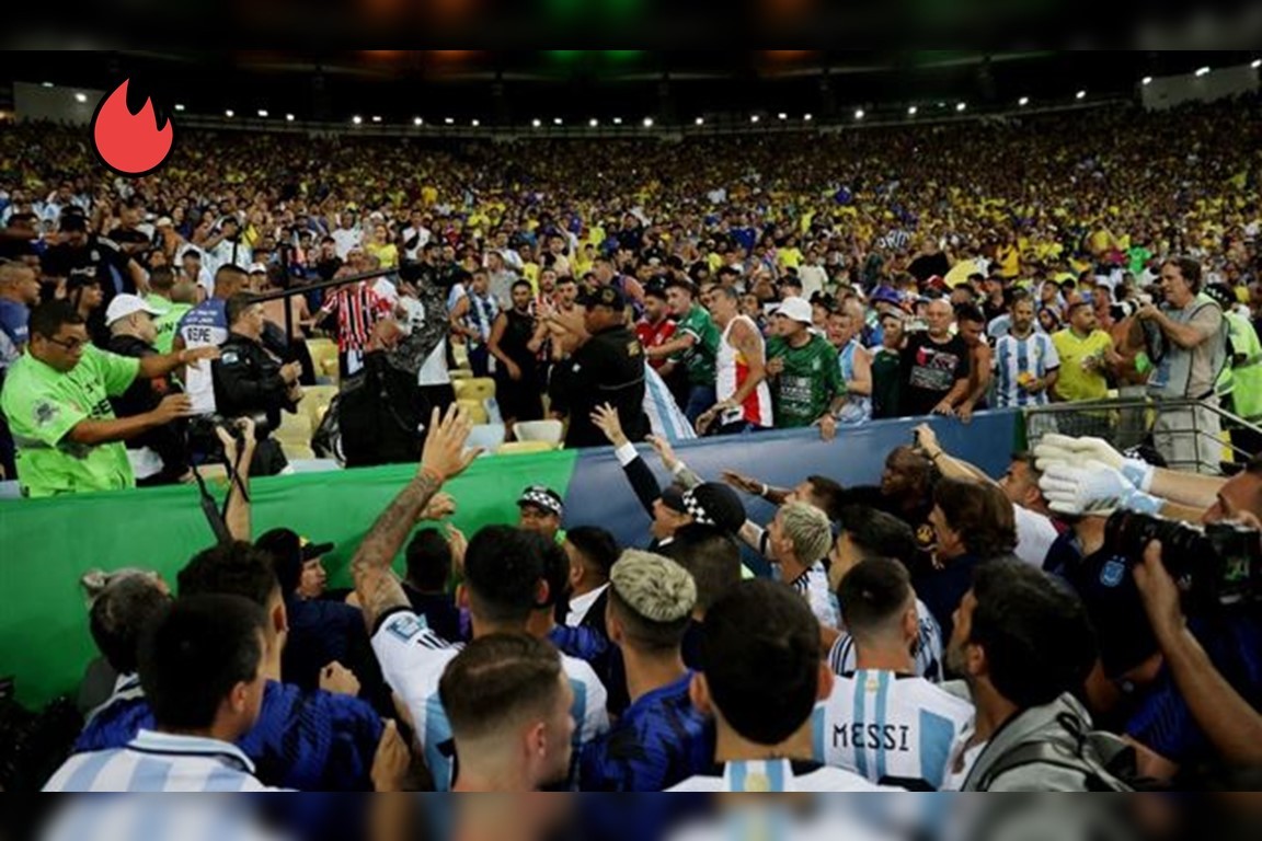دموي حرب بين الجماهير في مباراة البرازيل ضد الأرجنتين فيديو