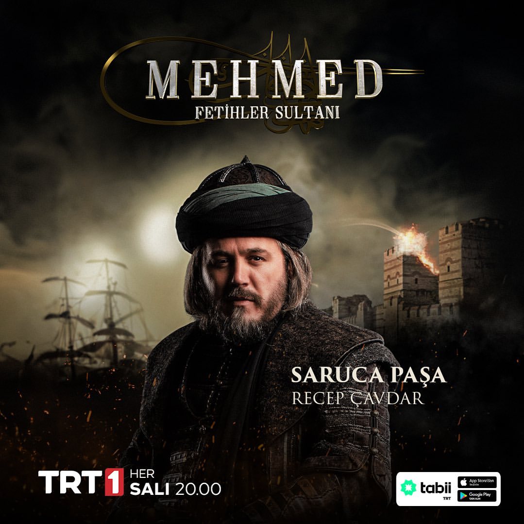 أبطال مسلسل السلطان محمد الفاتح التركي Mehmed Fetihler 2024 47 صورة بوستر ساروجا باشا (رجب جافدار) مسلسل السلطان محمد الفاتح التركي
